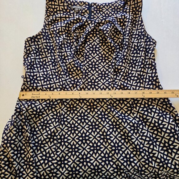 Roz & Ali Navy Blue Tan White Geometric Sleeveless A-Line Midi Dress Sz 20 - Picture 8 of 13